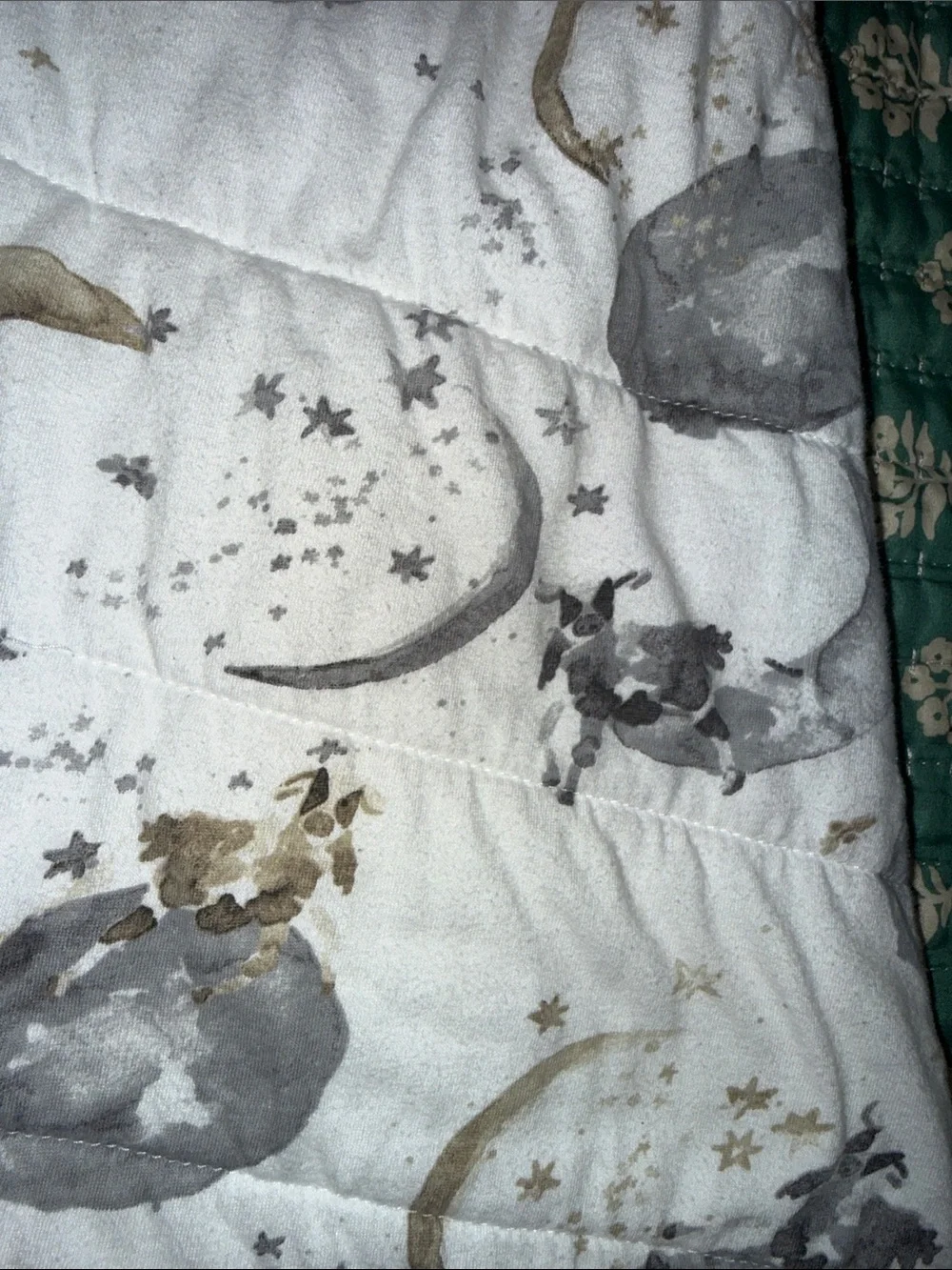 Burt’s Bees Sleep Sack - Moon & Cows Printed White/Grey Wearable Blanket